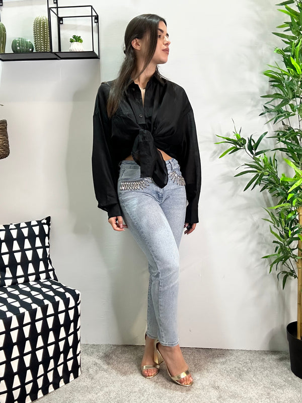 Jeans mom fit con Swarovski 9031