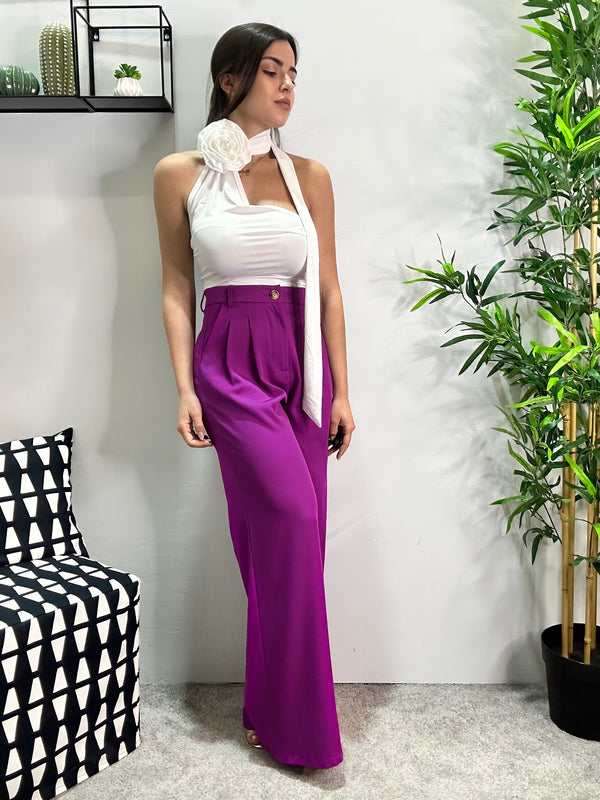 Pantalone viola palazzo 2608